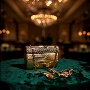 Scheilan Firenze 1980 Elegant Gold Mini Evening Clutch